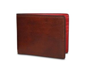 Bosca 8 Pocket Deluxe Executive Wallet Brown / Red | AUNEJ86993