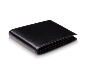 Bosca Bifold Wallet With Card / I.D. Flap Black | PAUER12640