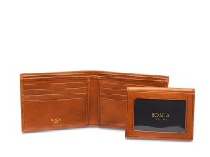 Bosca Credit Wallet with I.D. Passcase -Saddle- Brown | GAUEC82493