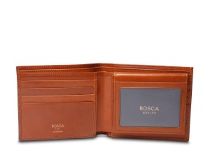 Bosca Italia Euro Size Credit Wallet w/I.D. Passcase - RFID Brown | AUJZR71573