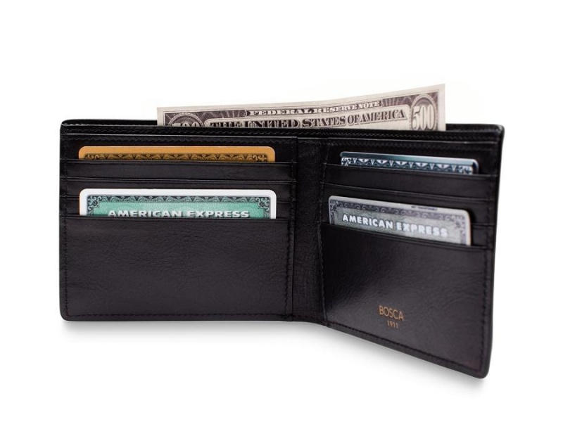 Bosca 8 Pocket Deluxe Executive Wallet Black | AUJBT62836