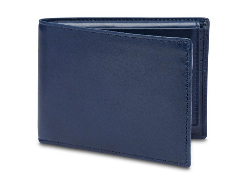 Bosca Credit Wallet w/ I.D. Passcase Navy Blue | AUQCS29091