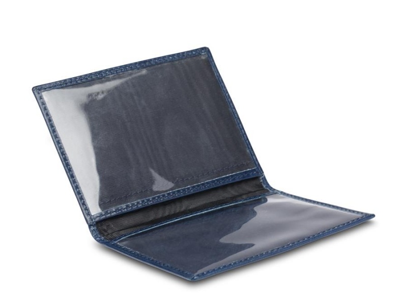 Bosca Credit Wallet w/ I.D. Passcase Navy Blue | AUQCS29091