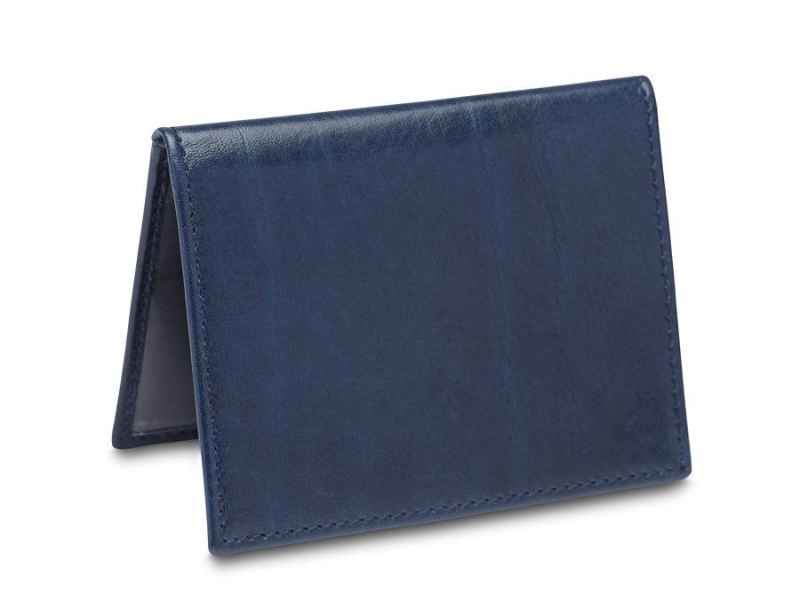 Bosca Credit Wallet w/ I.D. Passcase Navy Blue | AUQCS29091