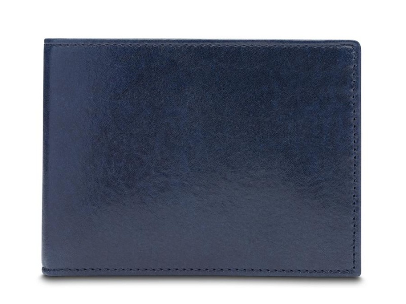 Bosca Credit Wallet w/ I.D. Passcase Navy Blue | AUQCS29091