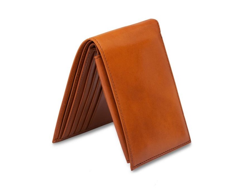 Bosca Credit Wallet with I.D. Passcase -Saddle- Brown | AUCVG74061