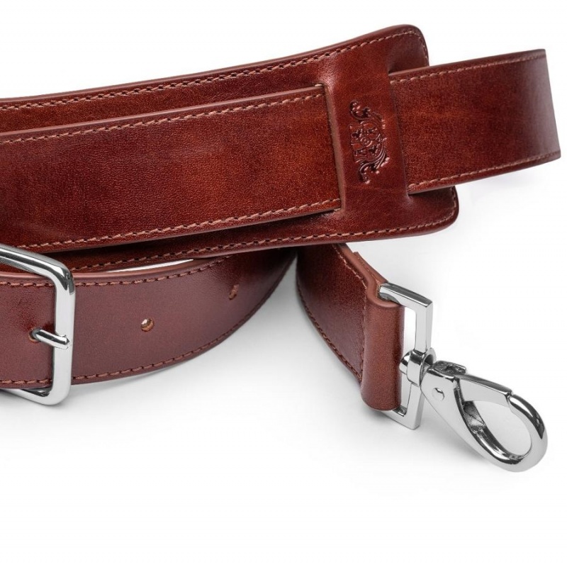 Bosca Deluxe All Leather Shoulder Strap Brown | ZAUNQ58947