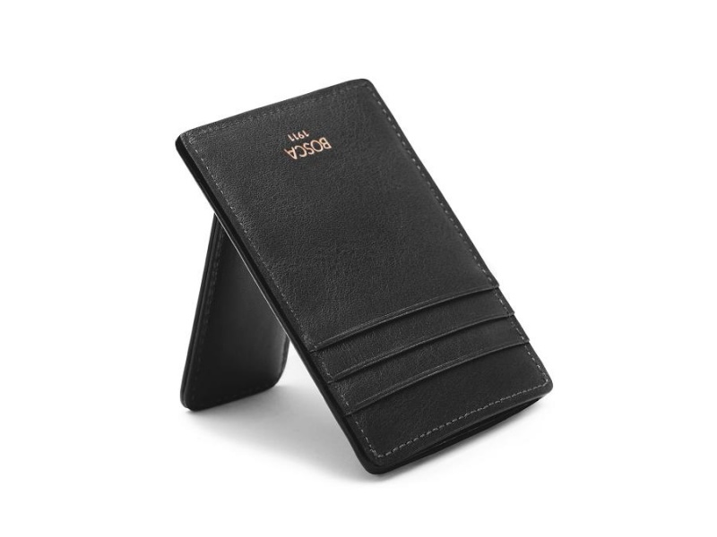 Bosca Deluxe Front Pocket Wallet Black | AUXBR56990