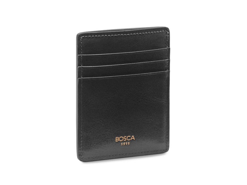 Bosca Deluxe Front Pocket Wallet Black | AUXBR56990