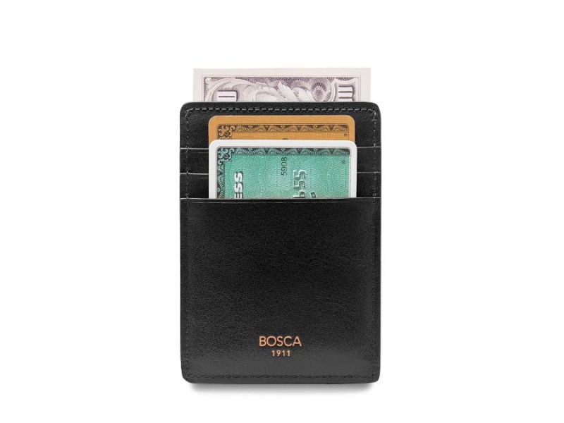 Bosca Deluxe Front Pocket Wallet Black | AUXBR56990