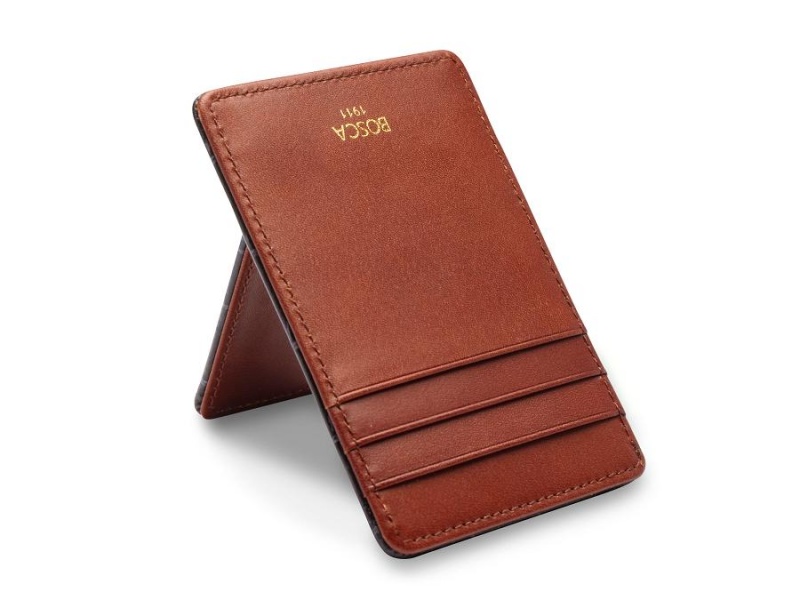 Bosca Deluxe Front Pocket Wallet Brown | AUJVR49172