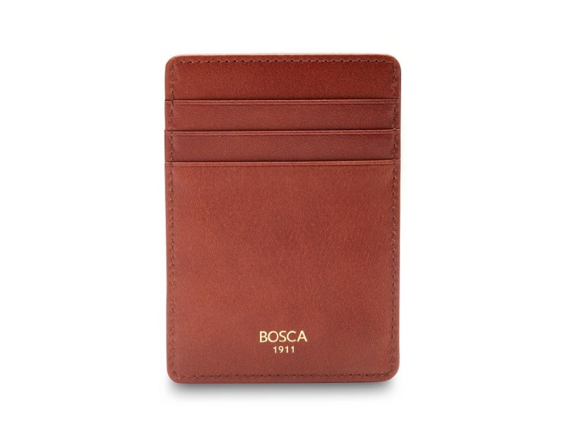 Bosca Deluxe Front Pocket Wallet Brown | AUJVR49172