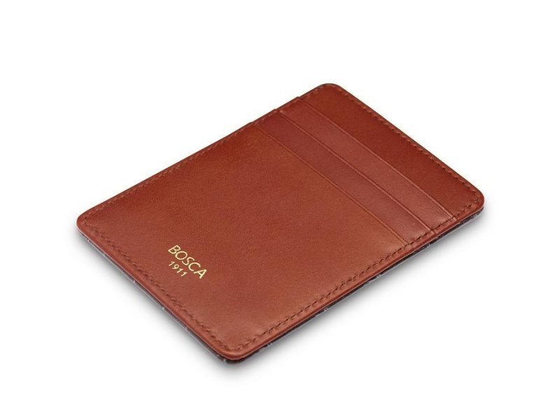 Bosca Deluxe Front Pocket Wallet Brown | AUJVR49172