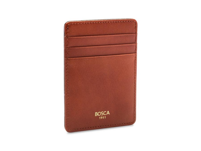 Bosca Deluxe Front Pocket Wallet Brown | AUJVR49172