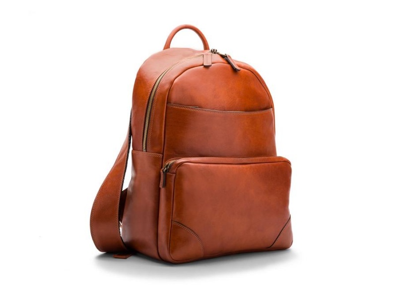 Bosca Dolce Leather Backpack Brown | AUXBR15641