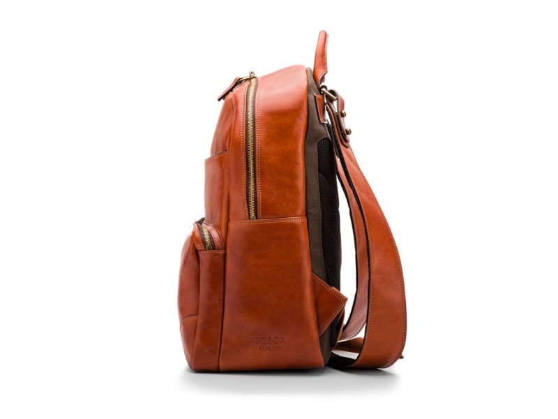 Bosca Dolce Leather Backpack Brown | AUXBR15641