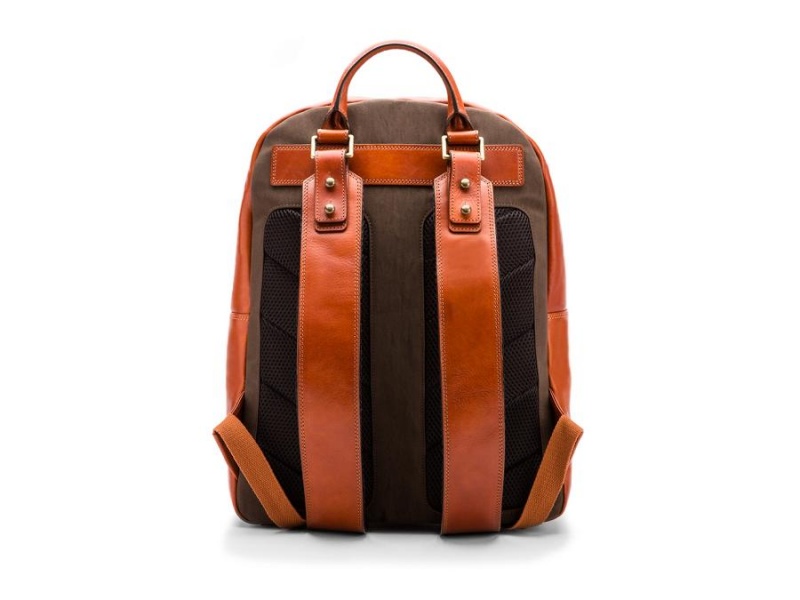 Bosca Dolce Leather Backpack Brown | AUXBR15641