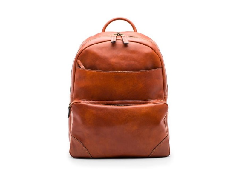 Bosca Dolce Leather Backpack Brown | AUXBR15641