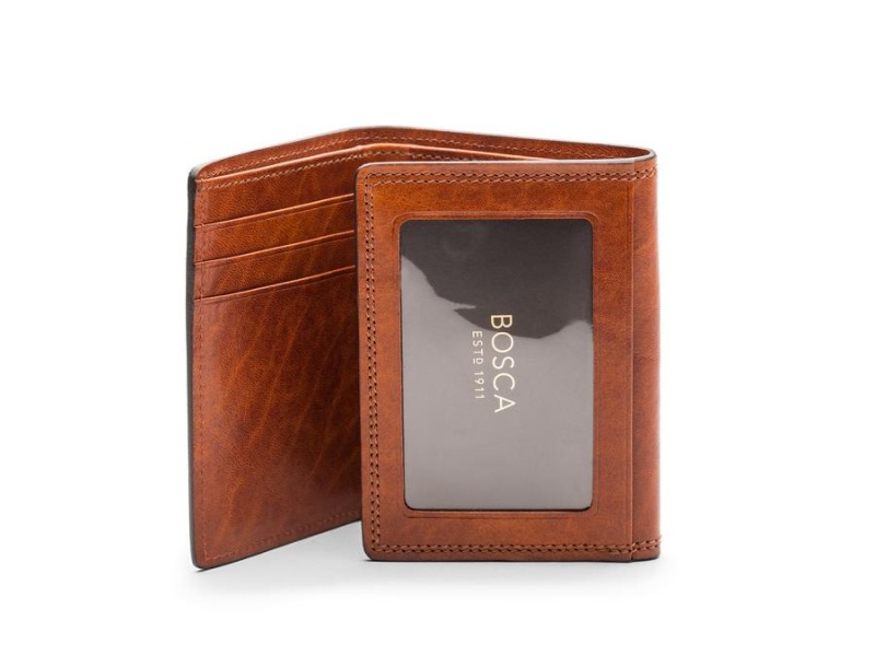 Bosca Double I.D. Trifold Wallet Brown | AUIIZ90524