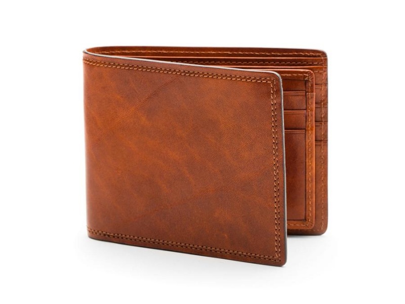 Bosca Euro 8 Pocket Deluxe Executive Wallet w/ Passcase Brown | UAUND17816