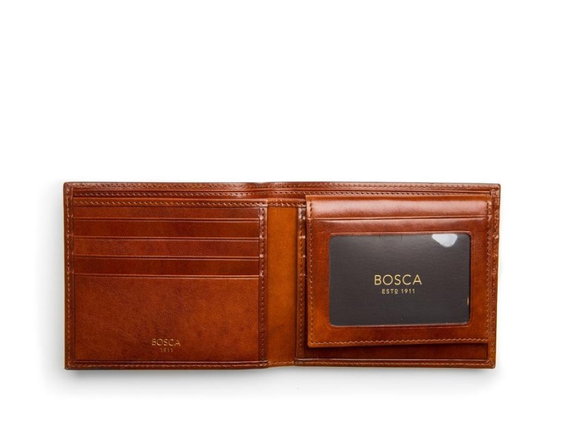 Bosca Euro Credit Wallet w/ ID Passcase Brown | AAUWC19033