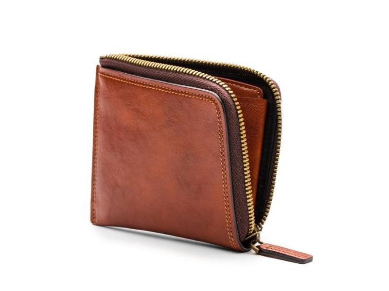 Bosca Euro Zip Wallet Brown | EAUVG46811