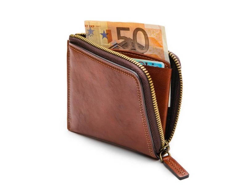 Bosca Euro Zip Wallet Brown | EAUVG46811