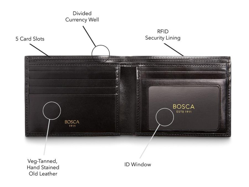 Bosca Executive I.D. Wallet Black | AUXMI84466