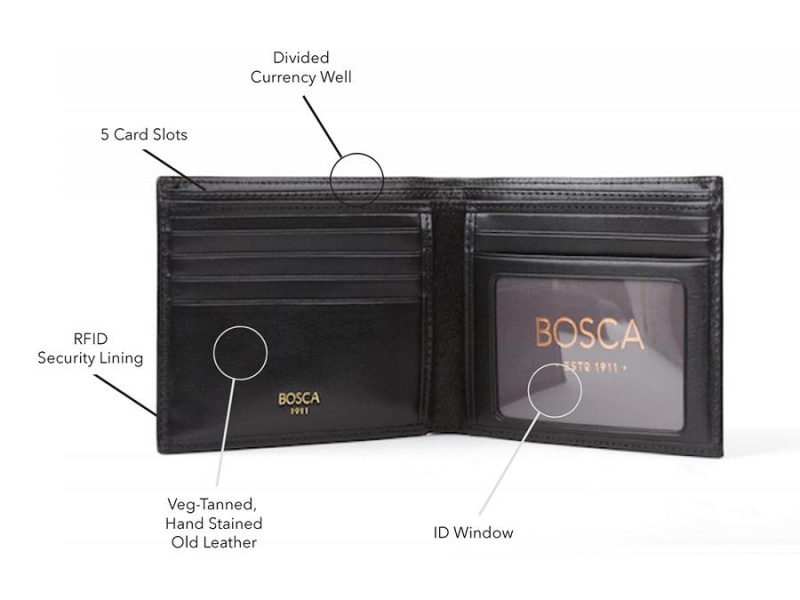 Bosca Executive I.D. Wallet Black | XAUGW85498