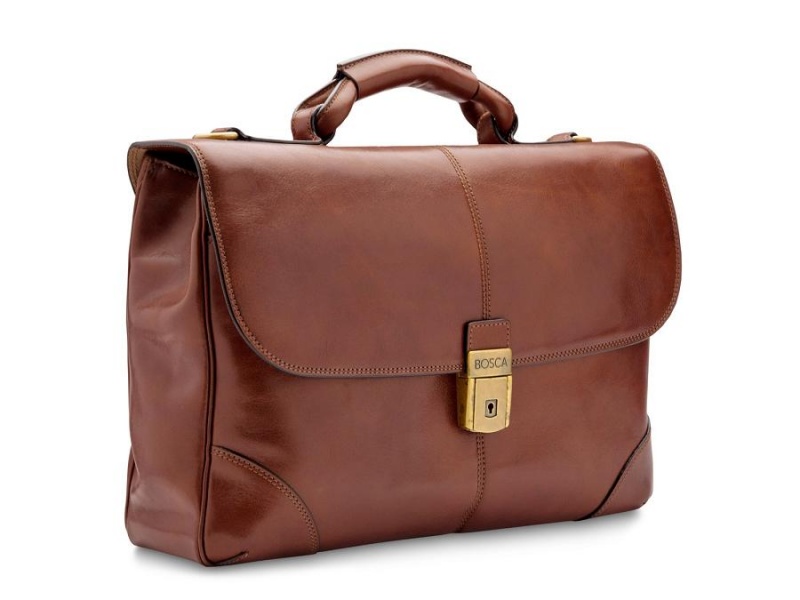 Bosca Flapover Briefcase Brown | EAUHC11310