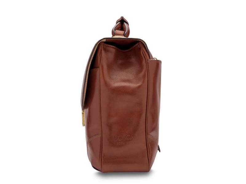 Bosca Flapover Briefcase Brown | EAUHC11310