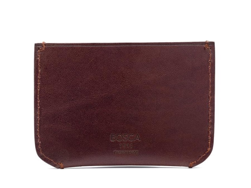 Bosca Front Pocket Card Case Brown | TAUWZ17114