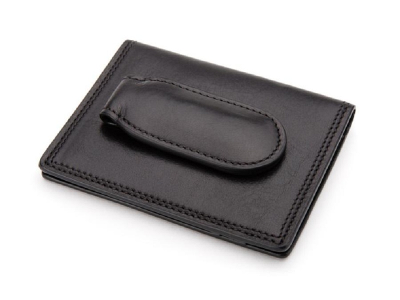 Bosca Front Pocket Wallet w/ Magnetic Clip Black | SAUNY62612