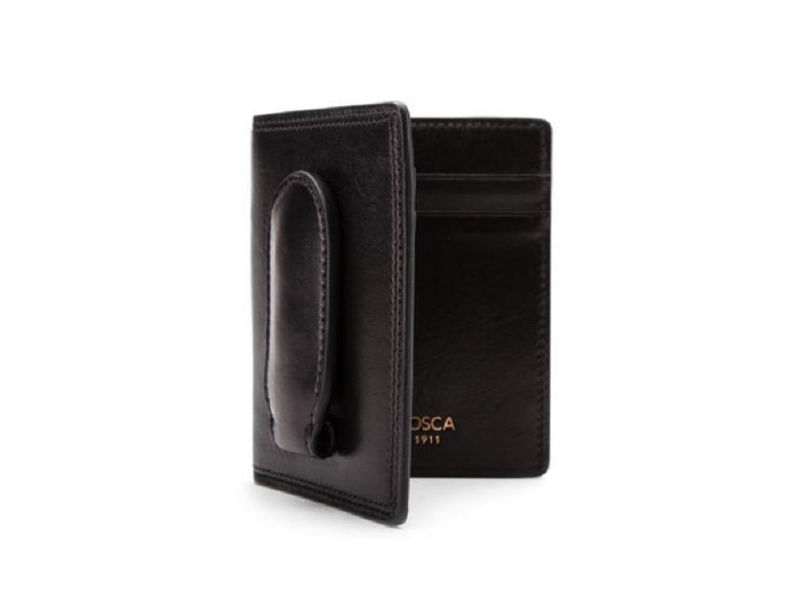 Bosca Front Pocket Wallet w/ Magnetic Clip Black | SAUNY62612