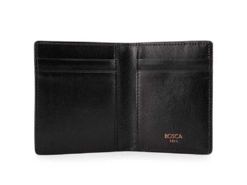 Bosca Front Pocket Wallet w/ Magnetic Clip Black | SAUNY62612