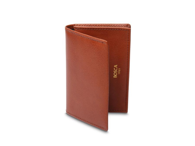 Bosca Full Gusset 2 Pocket Card Case w/ID - RFID Brown | BAUSO16631