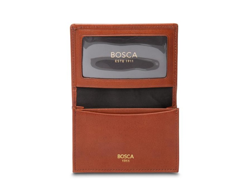 Bosca Full Gusset 2 Pocket Card Case w/ID - RFID Brown | BAUSO16631