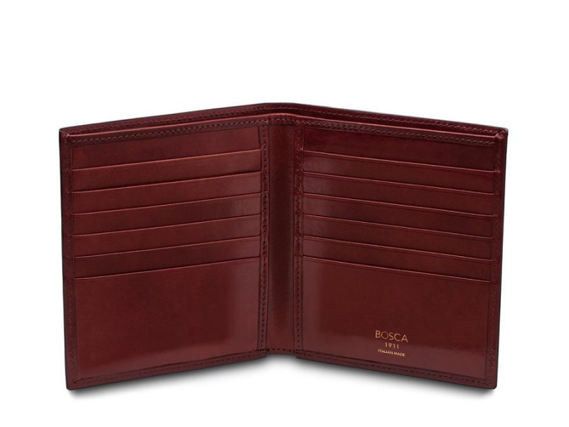 Bosca Italia 12 Pocket Wallet Dark Red | QAUWA20353