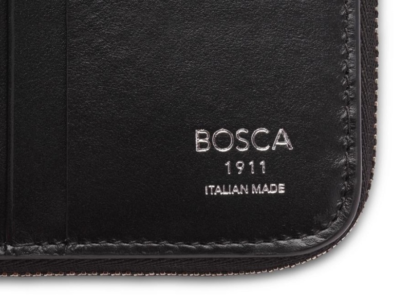 Bosca Italia 4" Billfold Wallet with Zip Black | QAUWA29057