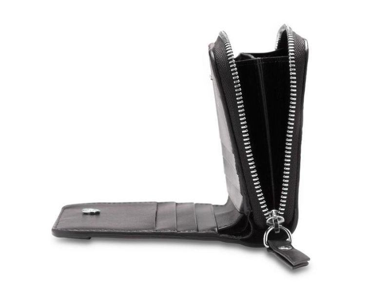 Bosca Italia 4" Billfold Wallet with Zip Black | AUQAV82260