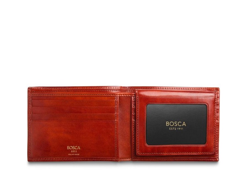 Bosca Italia Credit Wallet with I.D. Passcase Brown | XAUGW64070