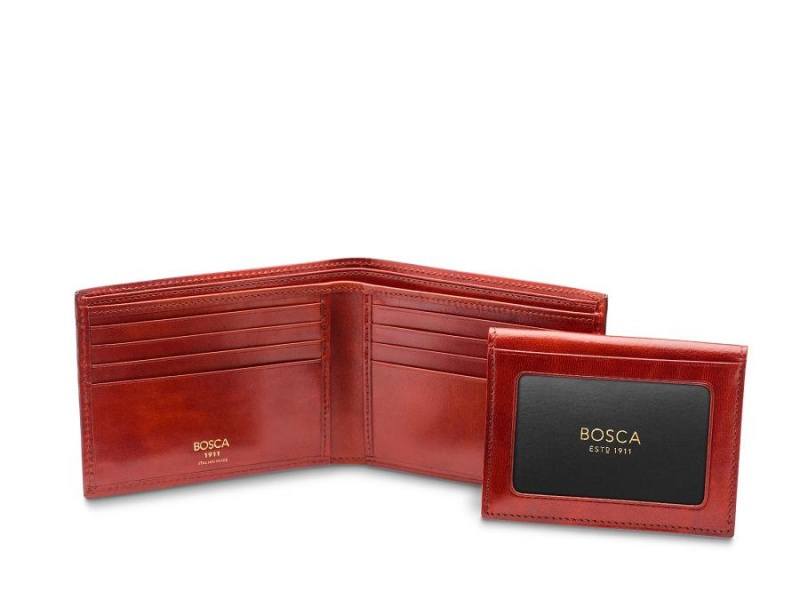 Bosca Italia Credit Wallet with I.D. Passcase Brown | XAUGW64070