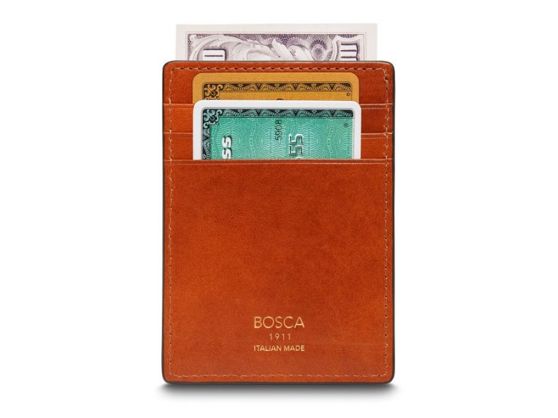 Bosca Italia Deluxe Front Pocket Money Clip Wallet Brown | BAUSD58064