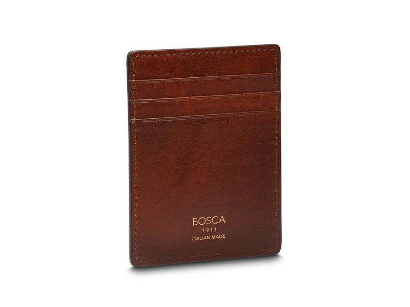 Bosca Italia Deluxe Front Pocket Money Clip Wallet Brown | BAUSD58064