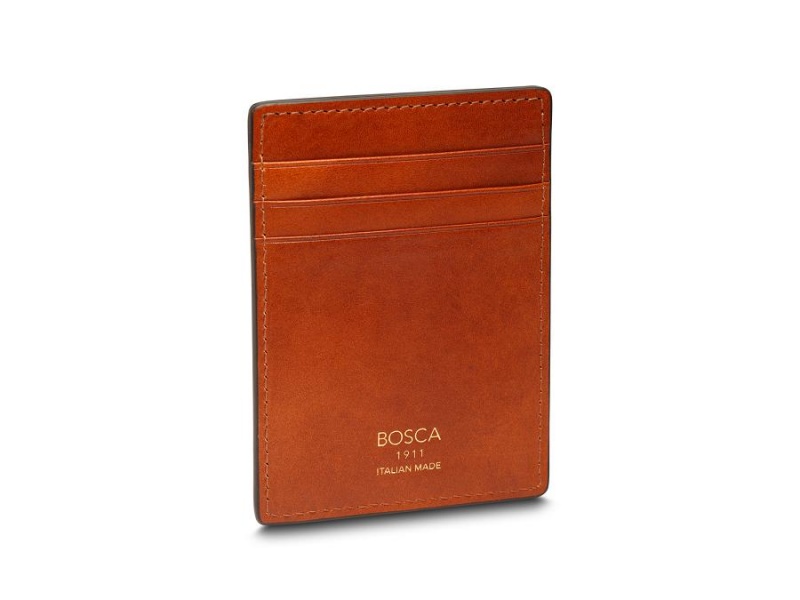 Bosca Italia Deluxe Front Pocket Money Clip Wallet Brown | BAUSD58064