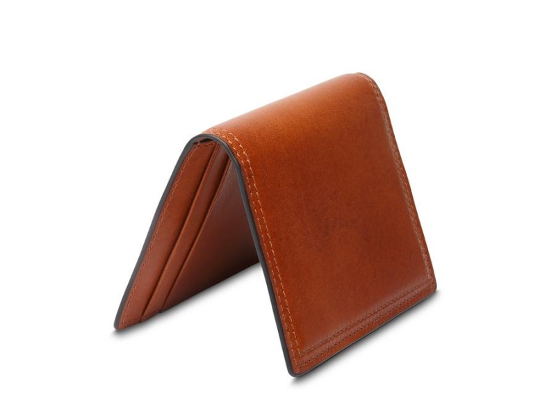 Bosca Italia Deluxe Front Pocket Wallet Brown | DAUVO98762