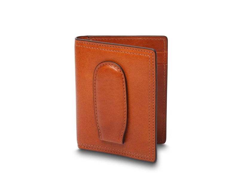 Bosca Italia Deluxe Front Pocket Wallet Brown | DAUVO98762