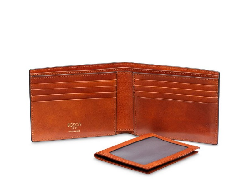 Bosca Italia Dolce Credit Wallet w/ I.D. Passcase Brown | AAUDF50481