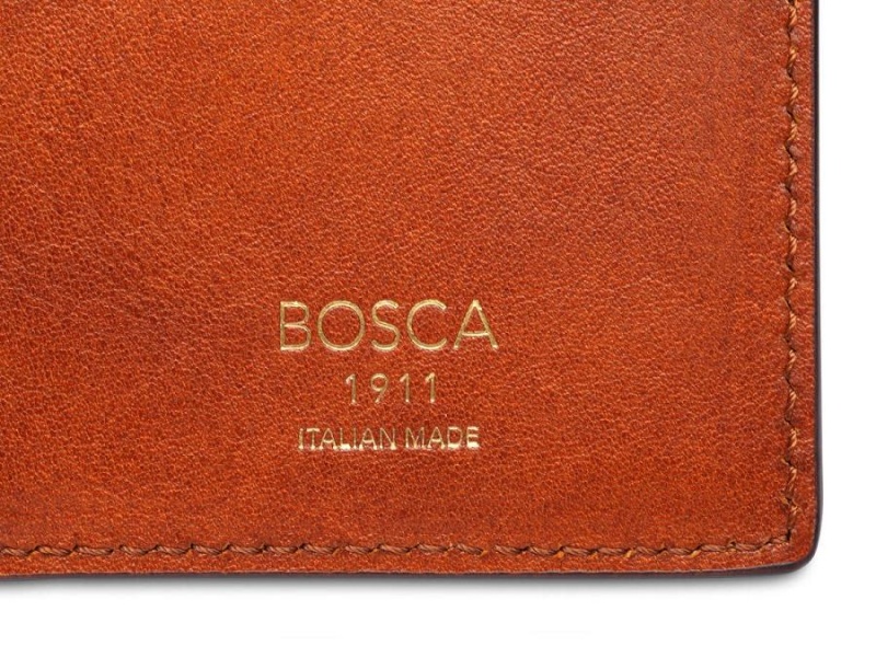 Bosca Italia Dolce Double I.D. Trifold Wallet - RFID Brown | ZAUNQ54763