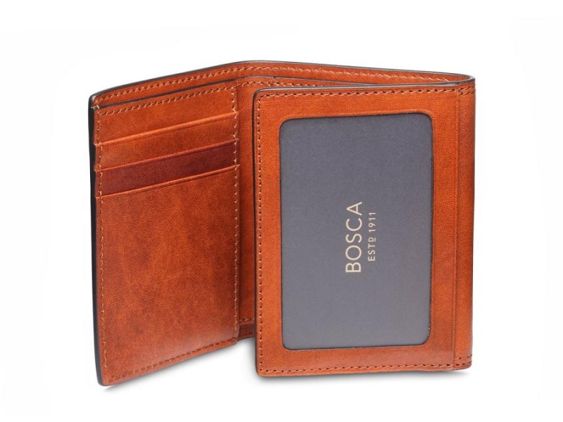 Bosca Italia Dolce Double I.D. Trifold Wallet - RFID Brown | ZAUNQ54763